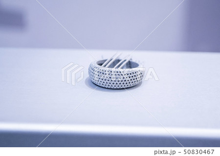 Object printed from metal powder on metal 3d printer. Object printed from metal powder on metal 3d printer. 50830467