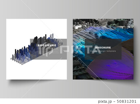 Minimal vector layout of two square format covers design templates for brochure, flyer, magazine 50831201