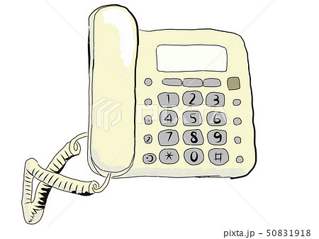 コード有の固定電話のイラスト素材