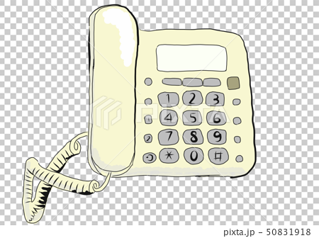 コード有の固定電話のイラスト素材