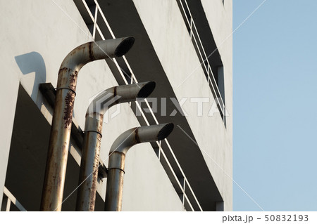 Ventilation hoods outside of building. 50832193