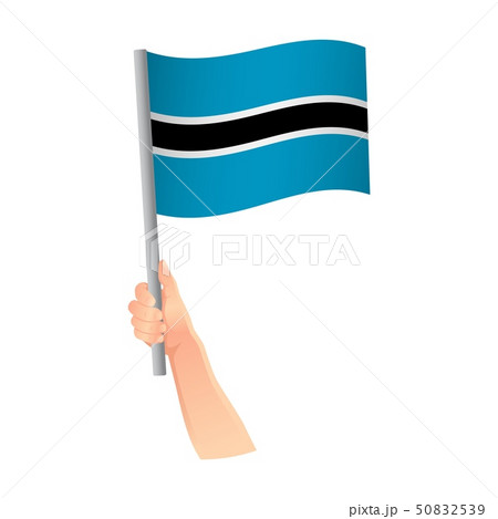 Botswana flag in hand icon 50832539
