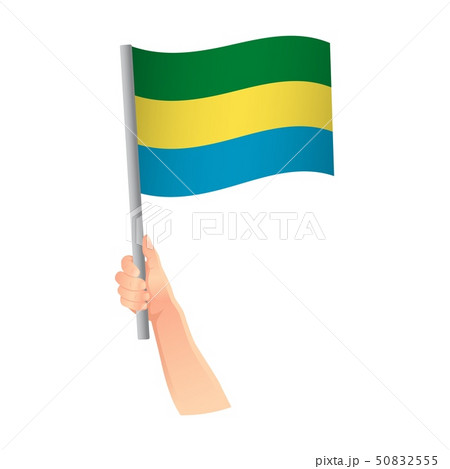 Gabon flag in hand icon 50832555