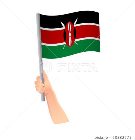Kenya flag in hand icon 50832575