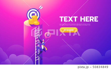 Businessman climb dollar stair to money and target goal for success. Illustration For Wallpaper Businessman climb dollar stair to money and target goal for success. Illustration For Wallpaper 50834849