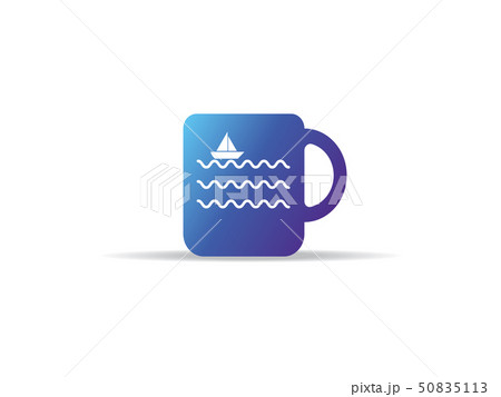 abstract cup icon with sea wave ship boat logo abstract cup icon with sea wave ship boat logo 50835113