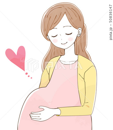 優しい雰囲気の妊婦さんマタニティ素材 50836147