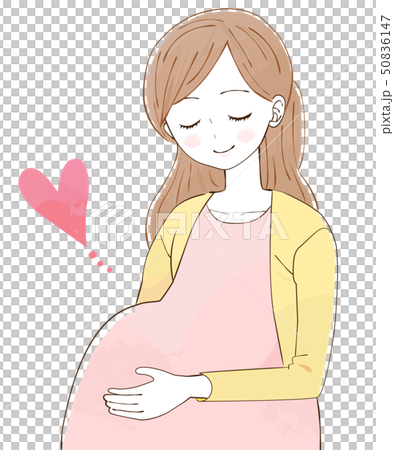優しい雰囲気の妊婦さんマタニティ素材 50836147