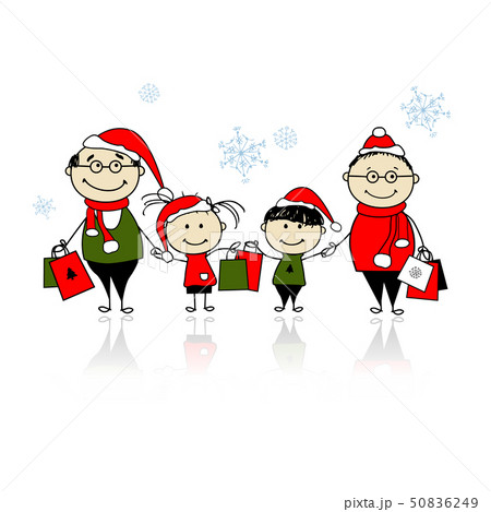 Christmas shopping. Happy family together 50836249