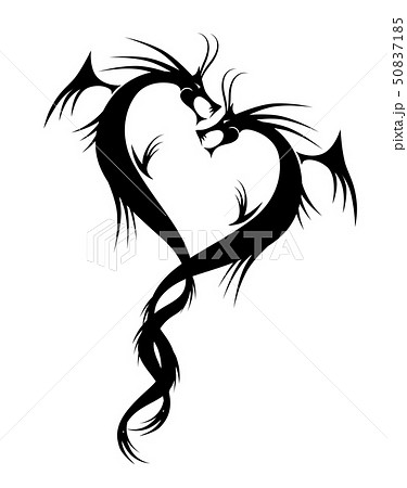 Couple of dragons tattoo vector illustration for your design Couple of dragons tattoo vector illustration for your design 50837185