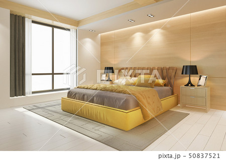 luxury yellow bedroom suite in minimal hotel 50837521