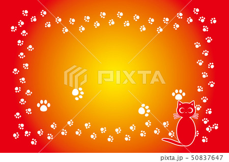 背景素材 猫の足跡 肉球 子猫 動物 可愛い イラスト 動物病院 ペットショップ 宣伝広告 無料素材のイラスト素材