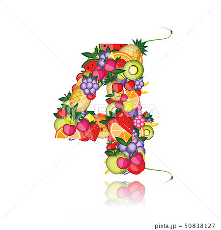 Number four made from fruits. See others in my gallery  50838127