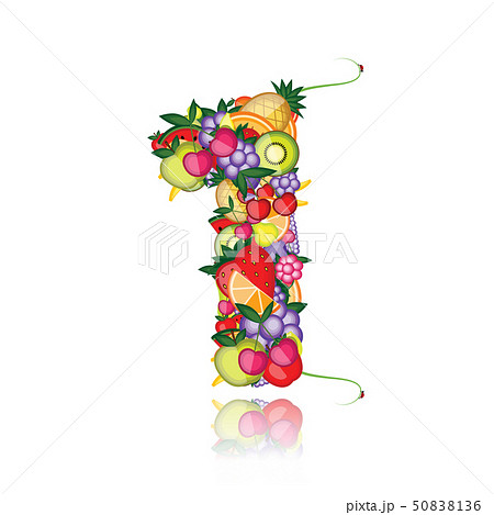 Number one made from fruits. See others in my gallery Number one made from fruits. See others in my gallery 50838136
