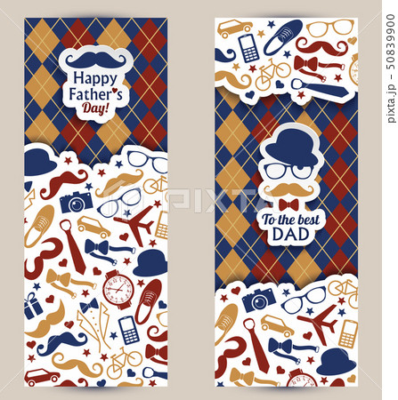 Fathers day set of banners.Vector illustration. Fathers day set of banners.Vector illustration. 50839900