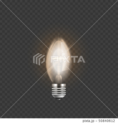 Light bulb or electric lamp 3d realistic vector illustration isolated. 50840612