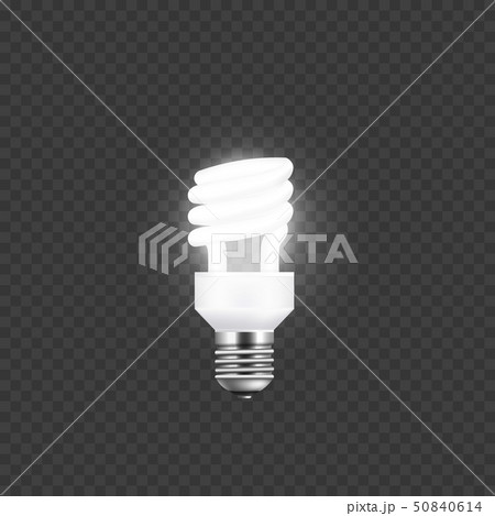 Electric light bulb 3d vector illustration isolated on transparent background. 50840614