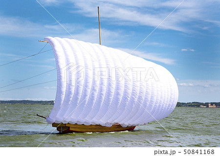 霞ヶ浦観光帆引き船の写真素材