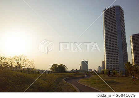 二子玉川駅近くの二子玉川公園とレジデンスタワー 50841678