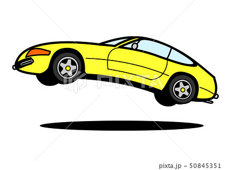 イタリアンスポーツ　ジャンプ　黄色 　自動車イラスト 50845351