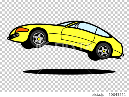 イタリアンスポーツ　ジャンプ　黄色 　自動車イラスト 50845351