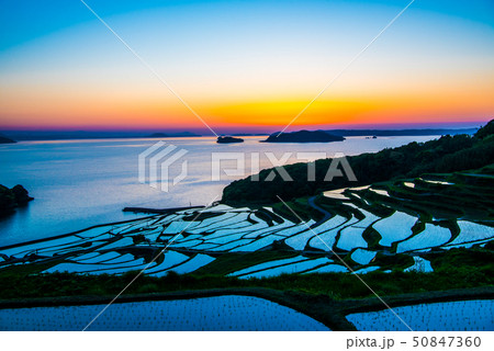 土谷棚田の夕焼け 50847360