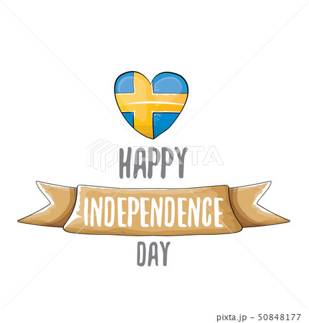 sweden indepedence day celebration banner or poster with greeting text and swedish flag. vector 50848177