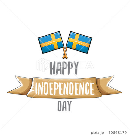 sweden indepedence day celebration banner or poster with greeting text and swedish flag. vector 50848179