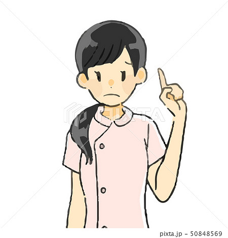 看護師女性 人差し指を立てるのイラスト素材