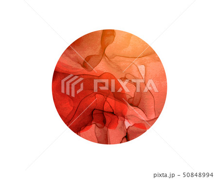 Big red circle with ink pattern on white background. Symbol of Japan 50848994