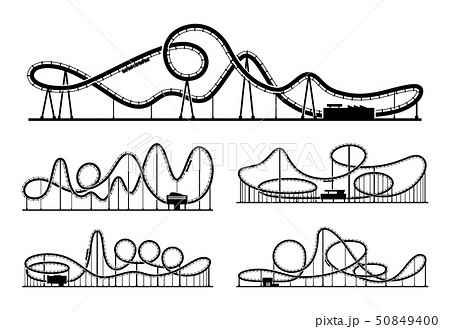 Rollercoaster Vector Silhouettes Isolate On のイラスト素材 50849400 Pixta