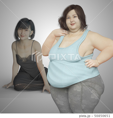 プライドの高い太った女性のイラスト素材