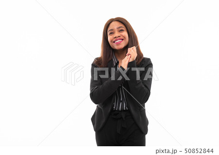 expressional dark-skinned young smilling possing and gesticulate isolated on white background expressional dark-skinned young smilling possing and gesticulate isolated on white background 50852844
