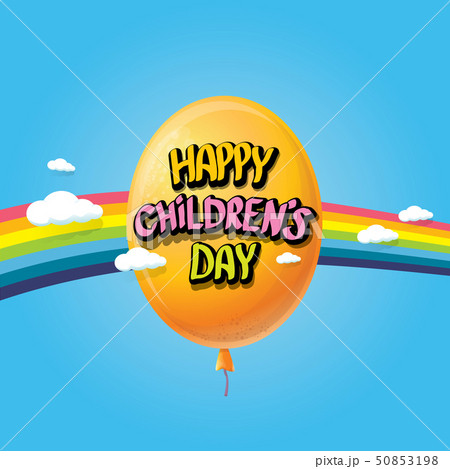 1 june international childrens day background. happy Children day greeting card with balloons, sky 50853198