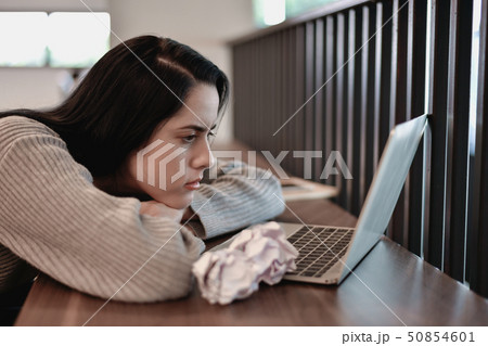 Business Concept. Young businesswomen are stressed 50854601