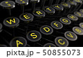 Vintage typewriter keys with yellow letters qwerty 50855073