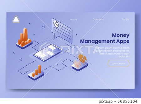 Digital isometric design concept set of money management app 3d icons.Isometric business finance Digital isometric design concept set of money management app 3d icons.Isometric business finance 50855104