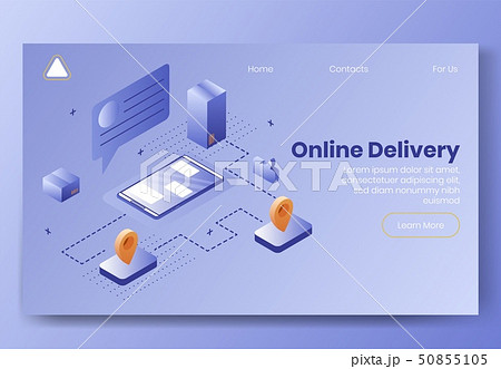 Digital isometric design concept set of online delivery app 3d icons.Isometric business finance Digital isometric design concept set of online delivery app 3d icons.Isometric business finance 50855105