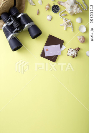 Flat lay summer vacation concept Flat lay summer vacation concept 50855112