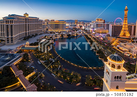 aerial Las Vegas at night 50855192