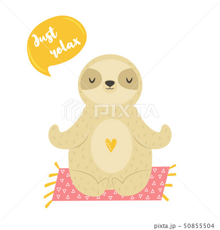 Funny meditating sloth practicing yoga Funny meditating sloth practicing yoga 50855504