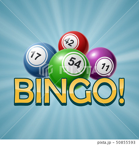Bingo or Lottery Number Balls Set Colorful. Vector illustration 50855593