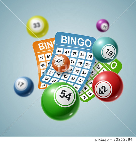 Bingo Ball and tickets background. Vector illustration 50855594