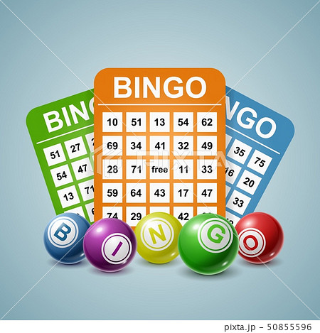 Bingo Ball and tickets background. Vector illustration 50855596