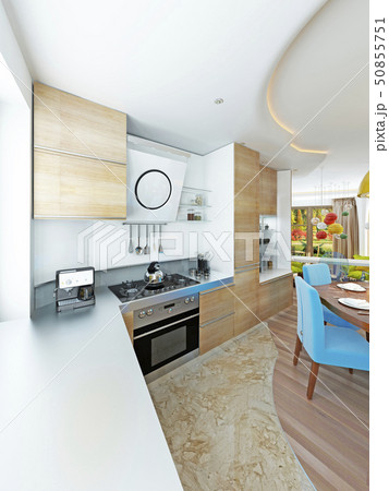 Modern kitchen dining room in the style of kitsch. 50855751