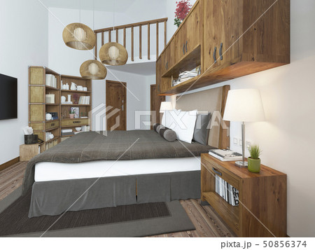 Large bright bedroom in the loft. 50856374