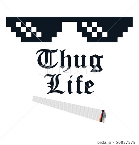 Thug Life Meme With Glasses And Cigaretteのイラスト素材