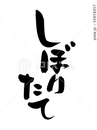 筆文字　しぼりたて　搾りたて　墨　イラスト 50858957