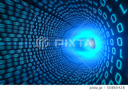 Blue binary tunnel background Blue binary tunnel background 50860428