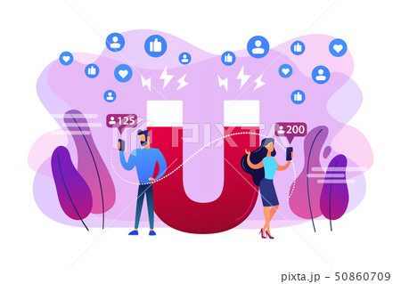 Attracting followers concept vector illustration 50860709